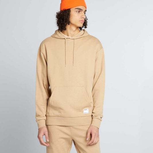 Sweat à capuche à détail brodé BEIGE