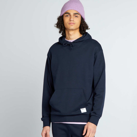 Sweat capuche d tail brod Bleu marine