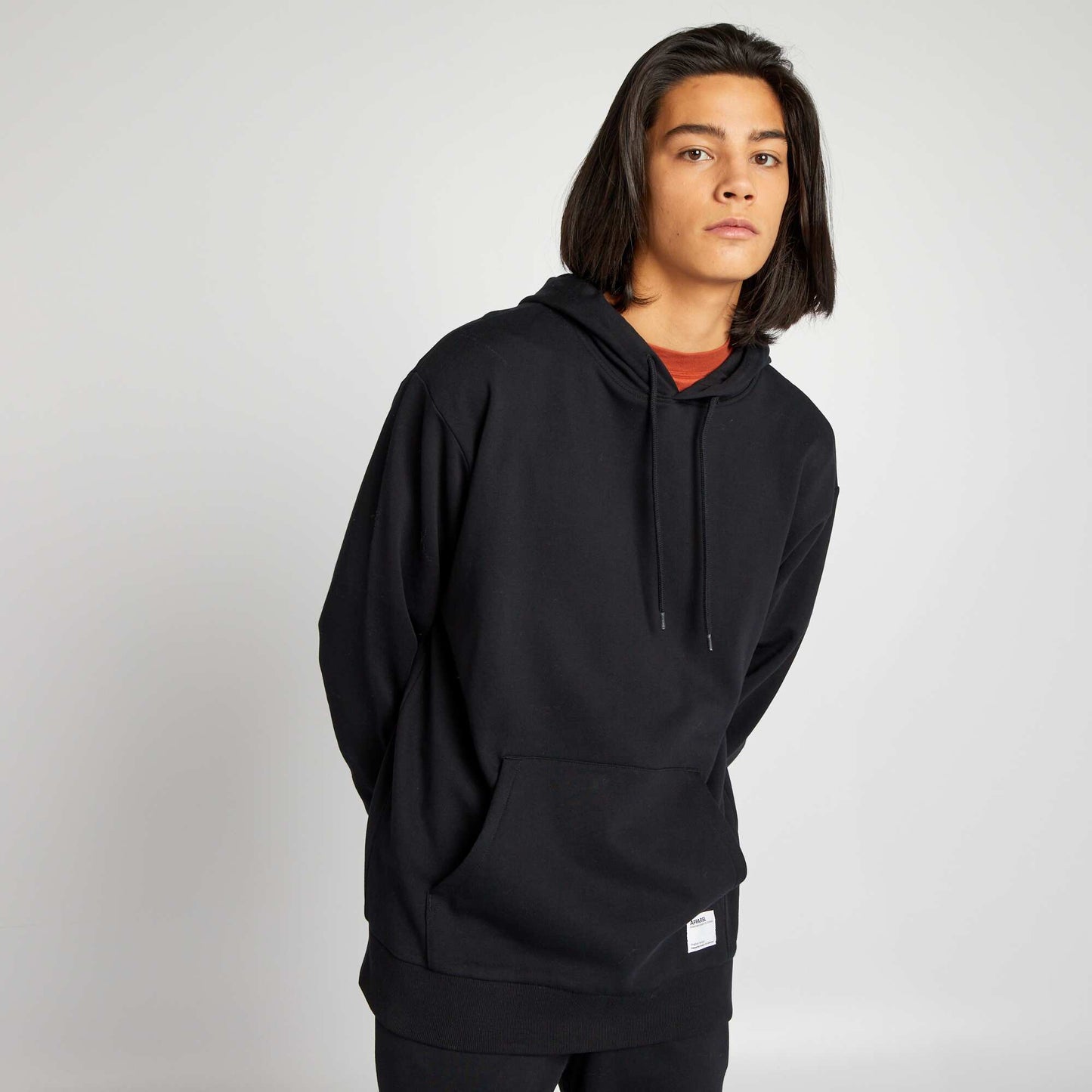 Sweat capuche d tail brod noir