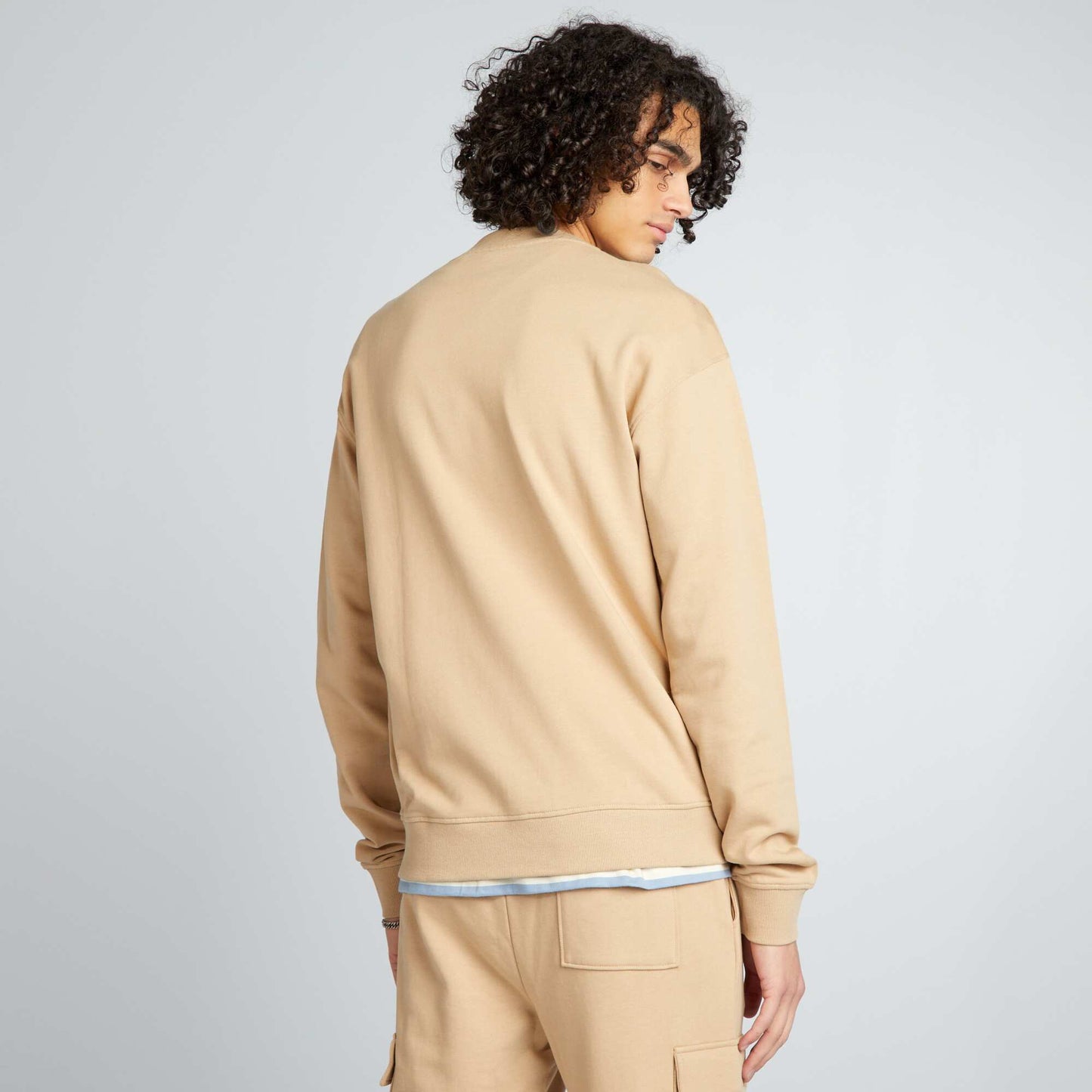 Sweat col rond d tail BEIGE