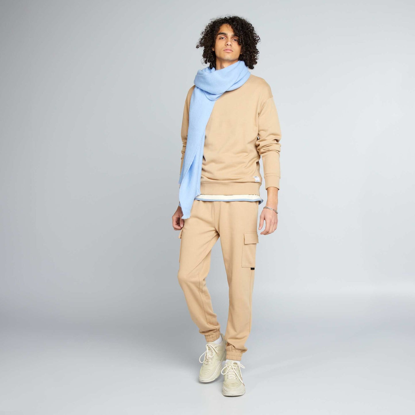 Sweat col rond d tail BEIGE