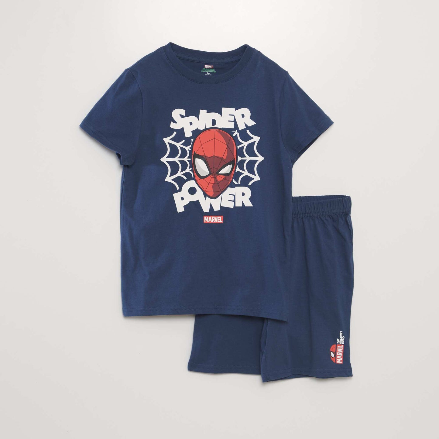 Pyjama court - imprim 'Spiderman' - 2 pi ces Bleu marine