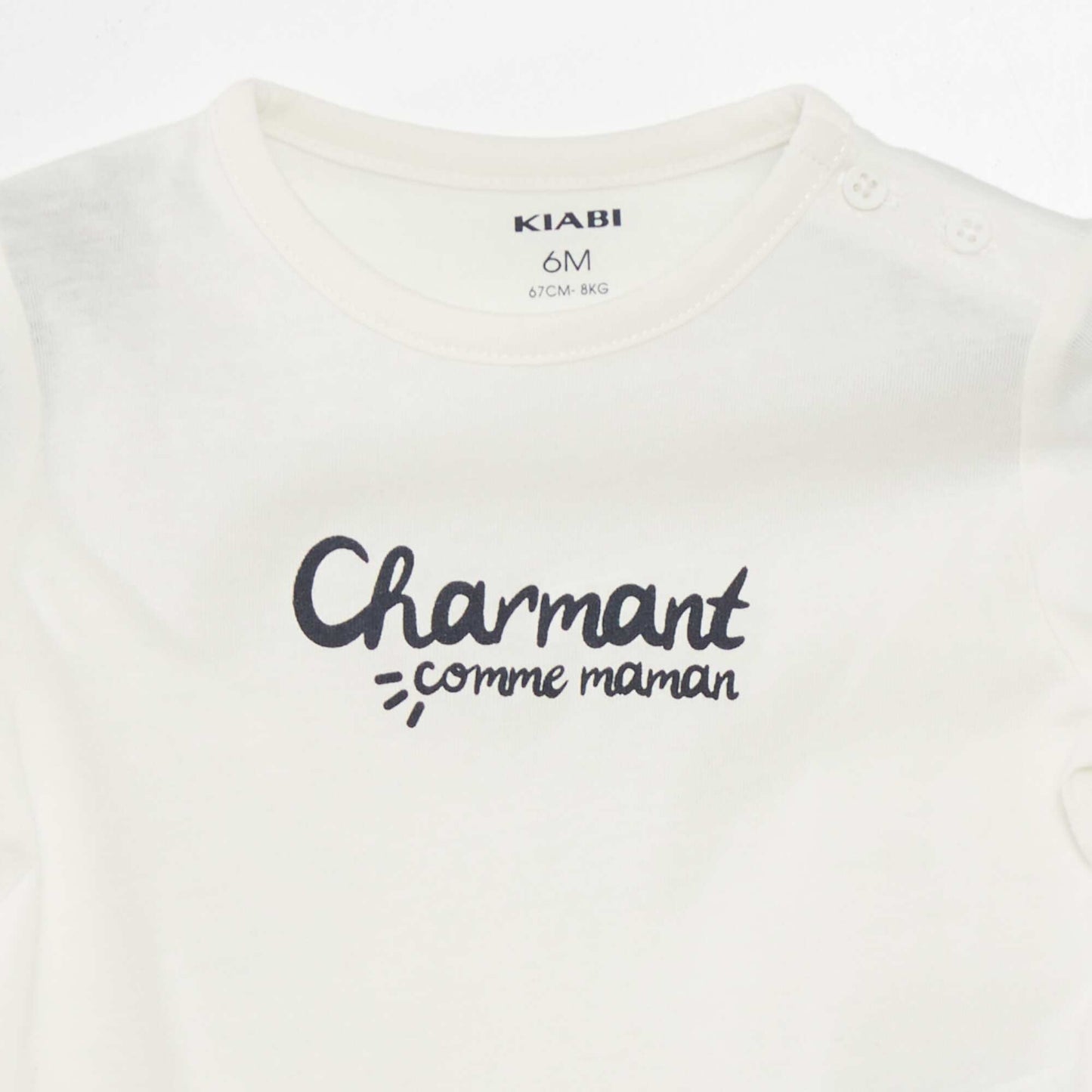 T-shirt manches courtes avec inscription Blanc