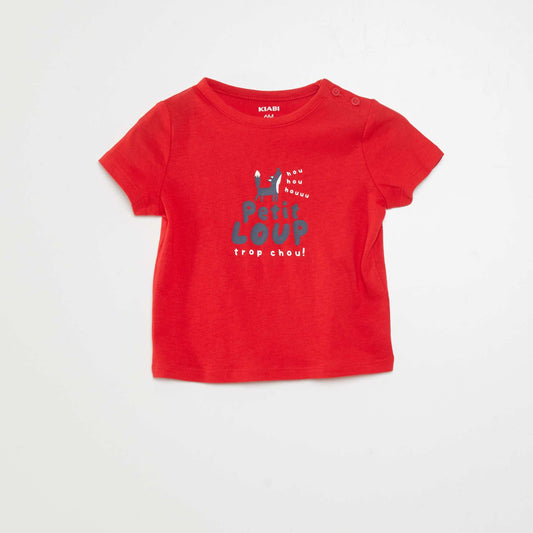 T-shirt manches courtes imprim  Rouge