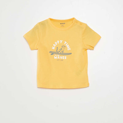 T-shirt manches courtes imprim Jaune
