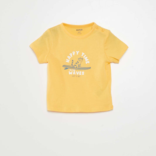 T-shirt manches courtes imprim  Jaune