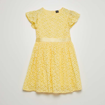 Robe de c r monie en dentelle Jaune
