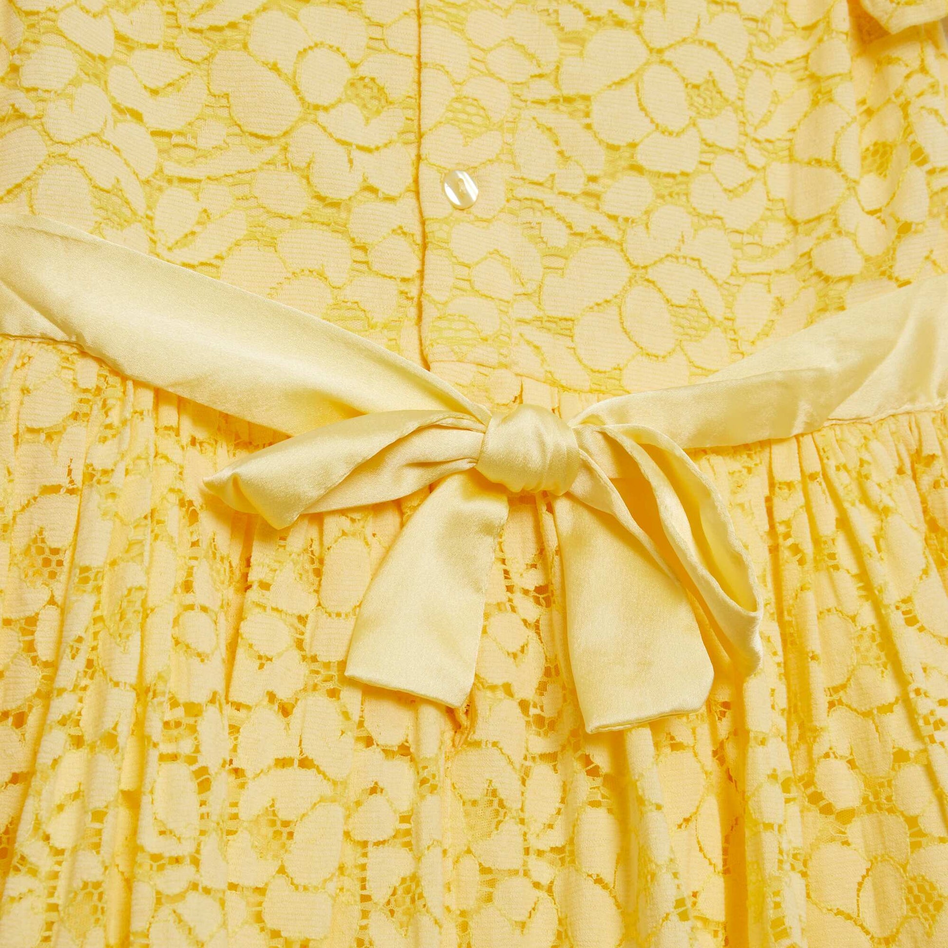 Robe de c r monie en dentelle Jaune