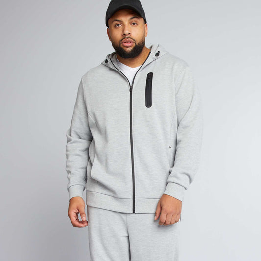 Veste   capuche en piqu  de coton Gris