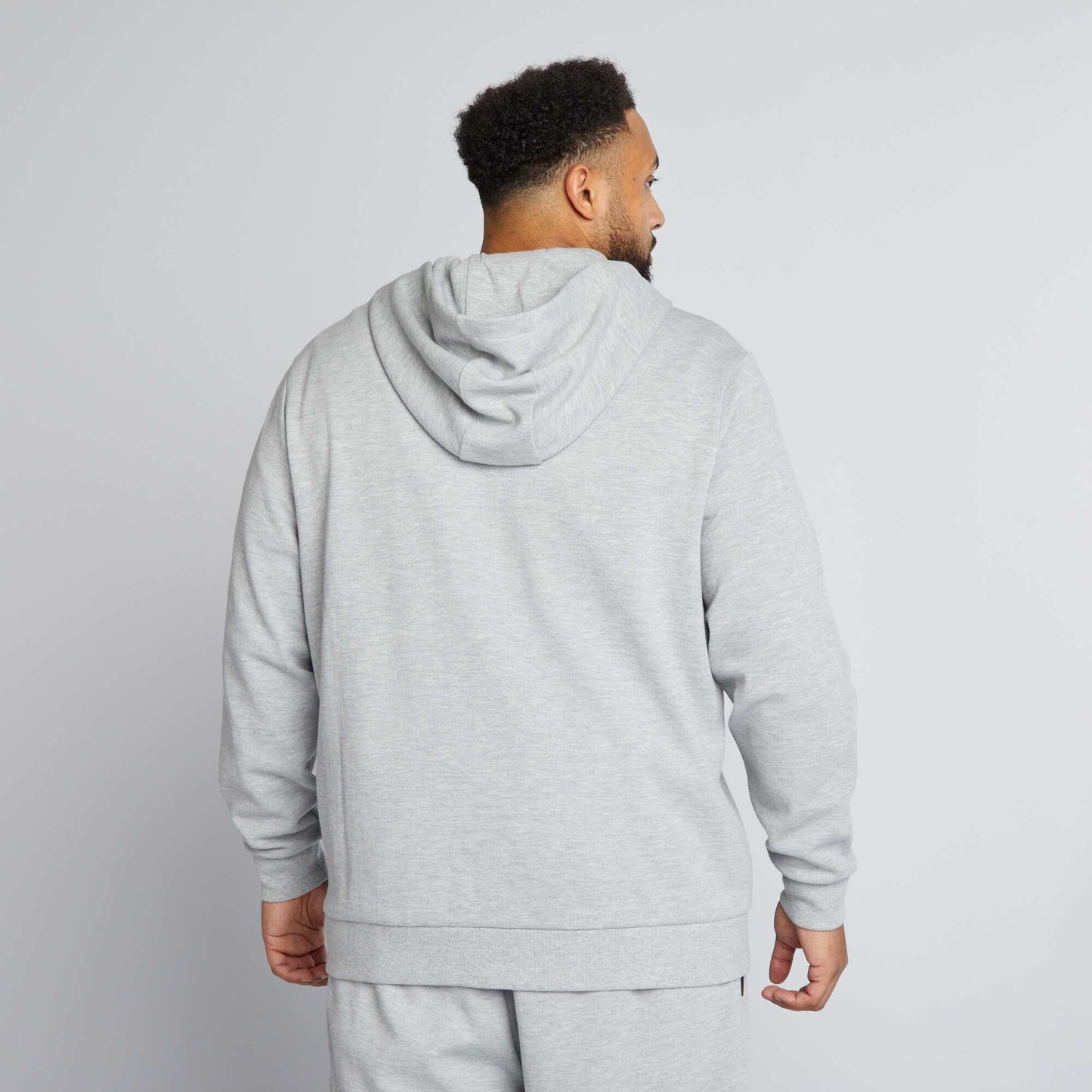 Veste   capuche en piqu  de coton Gris