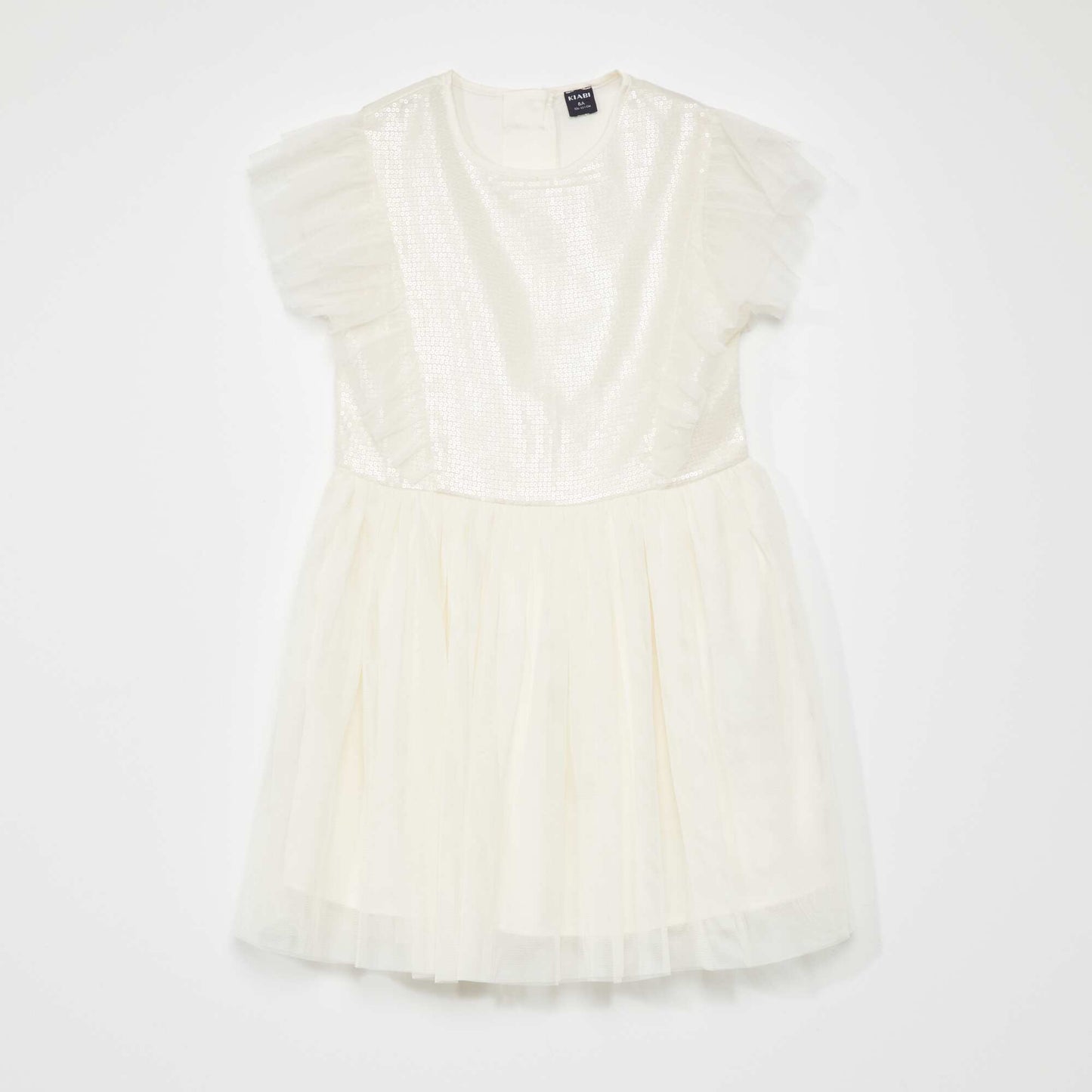 Robe de c r monie mi-longue sequins blanc