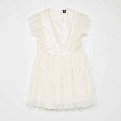 Robe de c r monie mi-longue sequins blanc