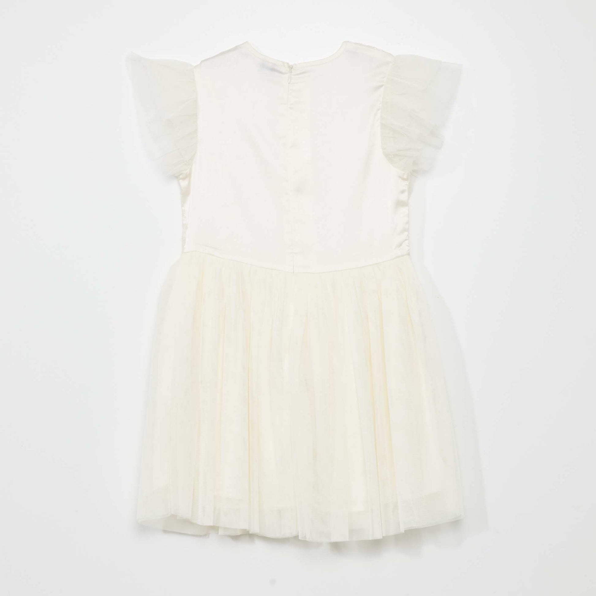 Robe de c r monie mi-longue sequins blanc