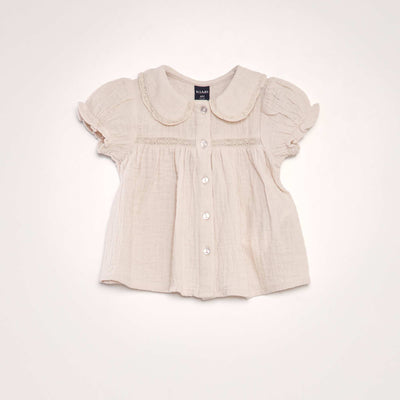 Blouse en double gaze de coton Rose
