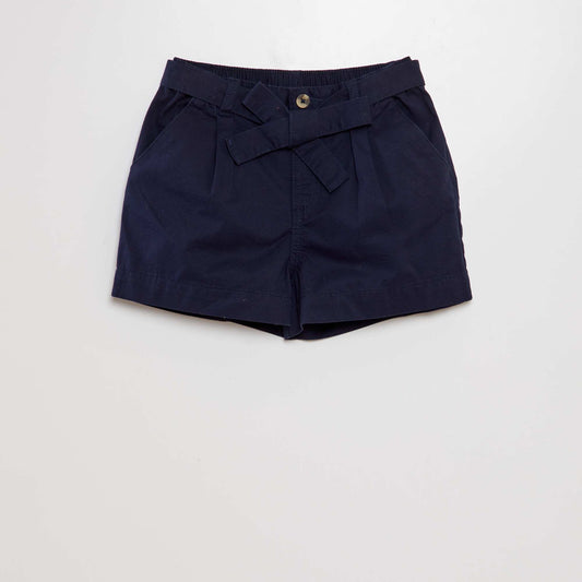 Short en popeline Bleu marine