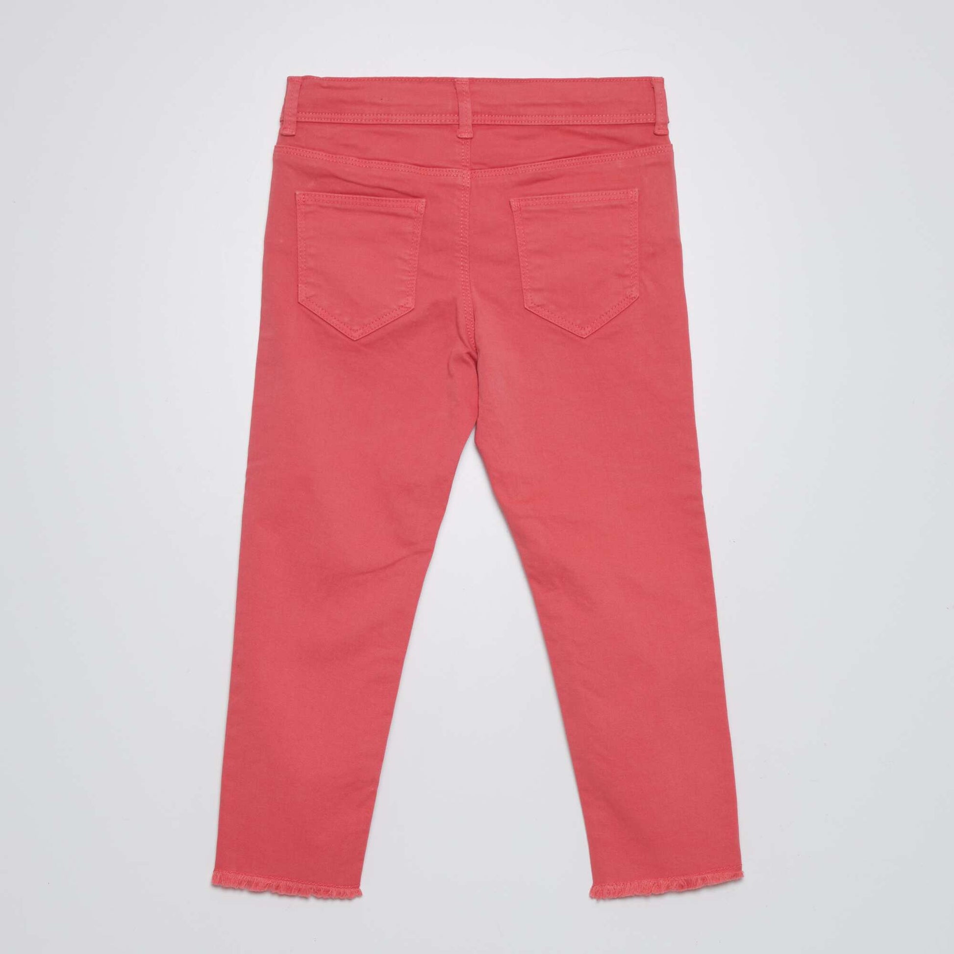 Pantacourt skinny taille haute Rose p le