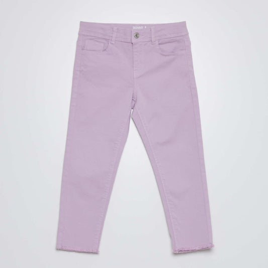 Pantacourt skinny taille haute Mauve