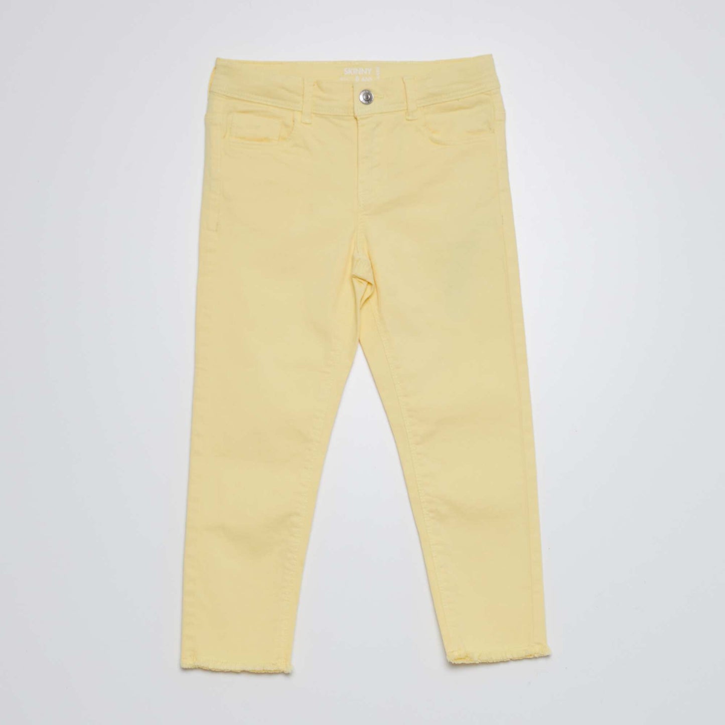 Pantacourt skinny taille haute Jaune