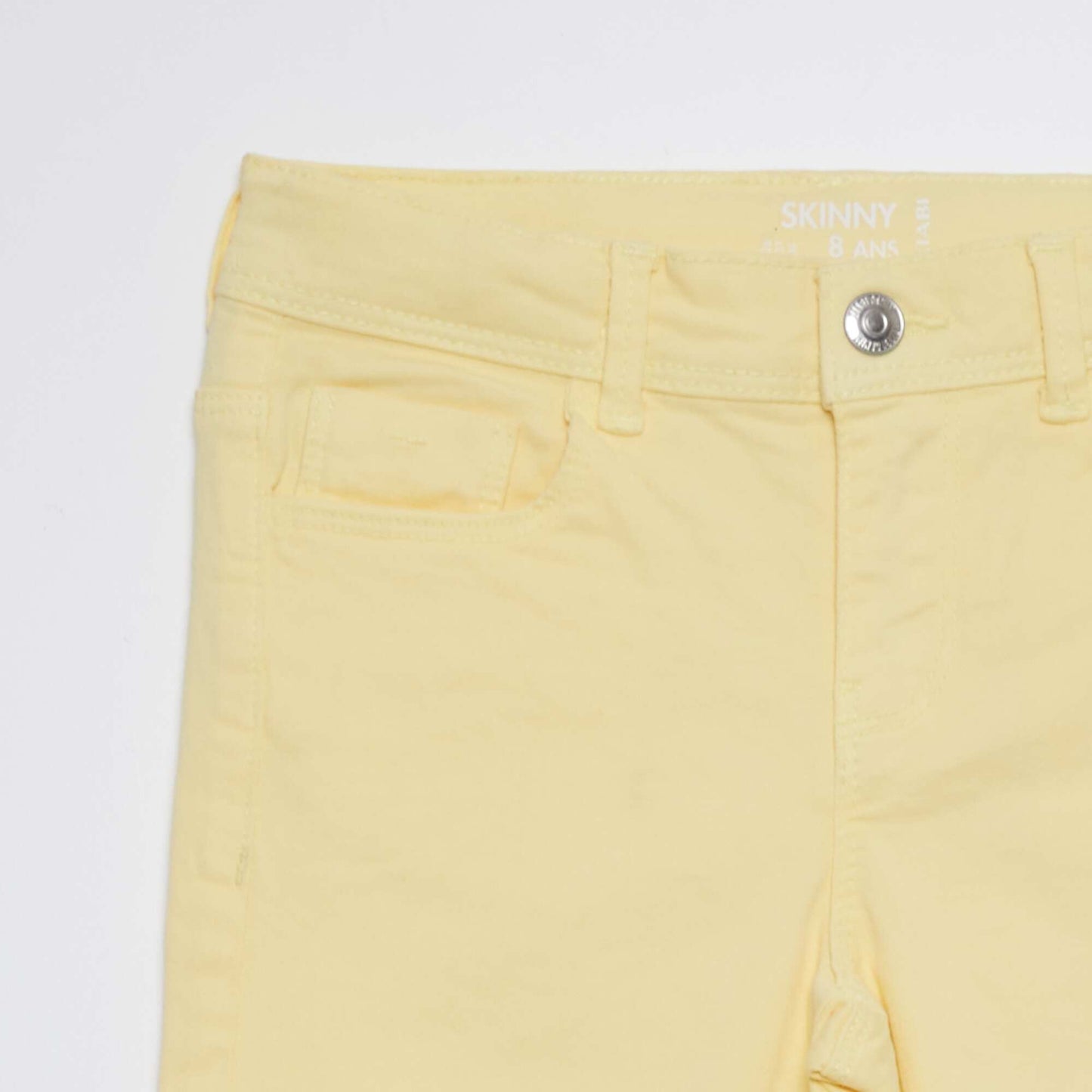 Pantacourt skinny taille haute Jaune