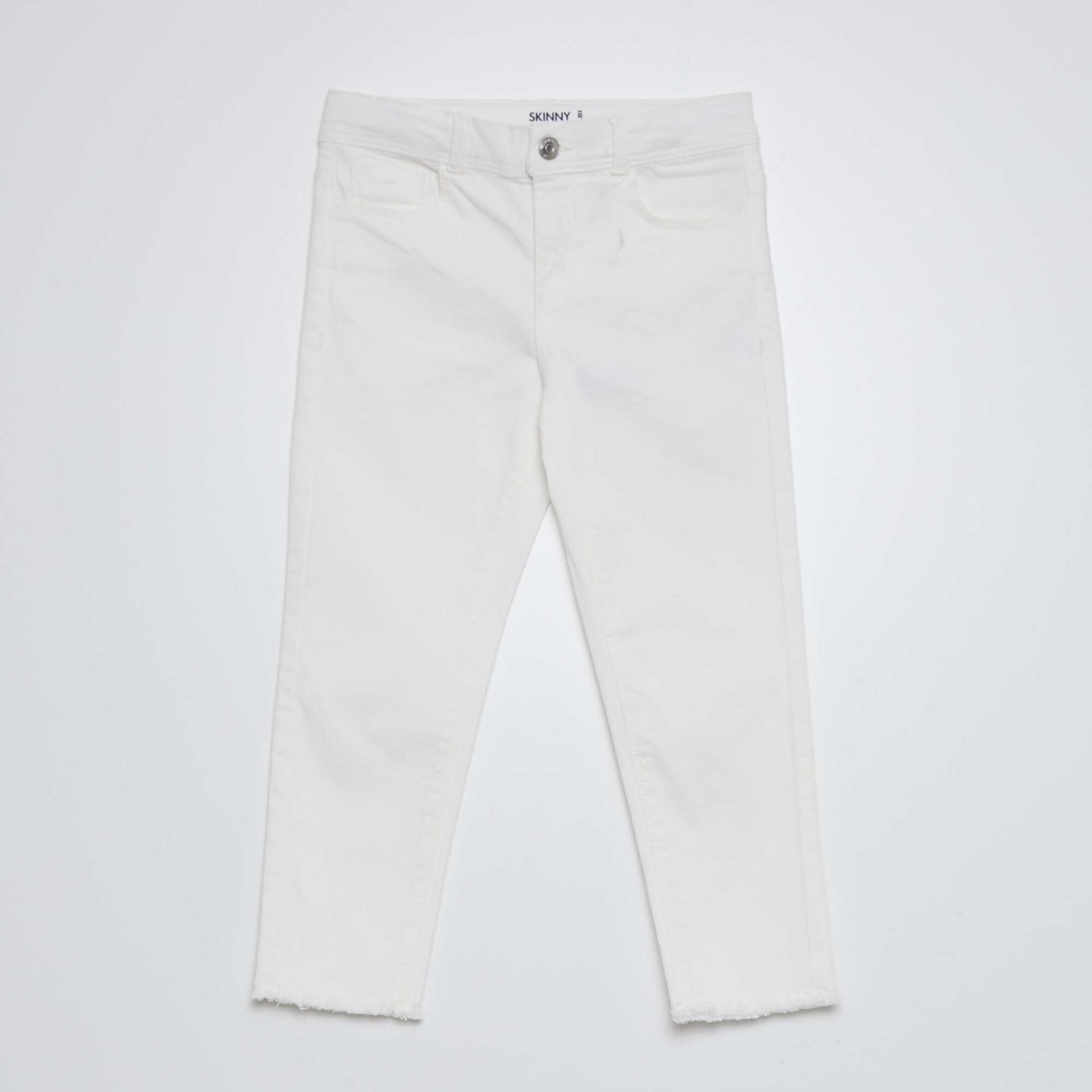 Pantacourt skinny taille haute Blanc