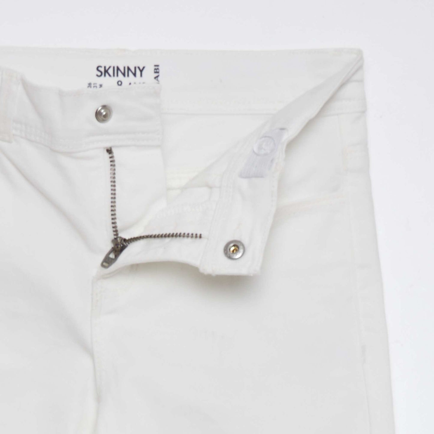 Pantacourt skinny taille haute Blanc