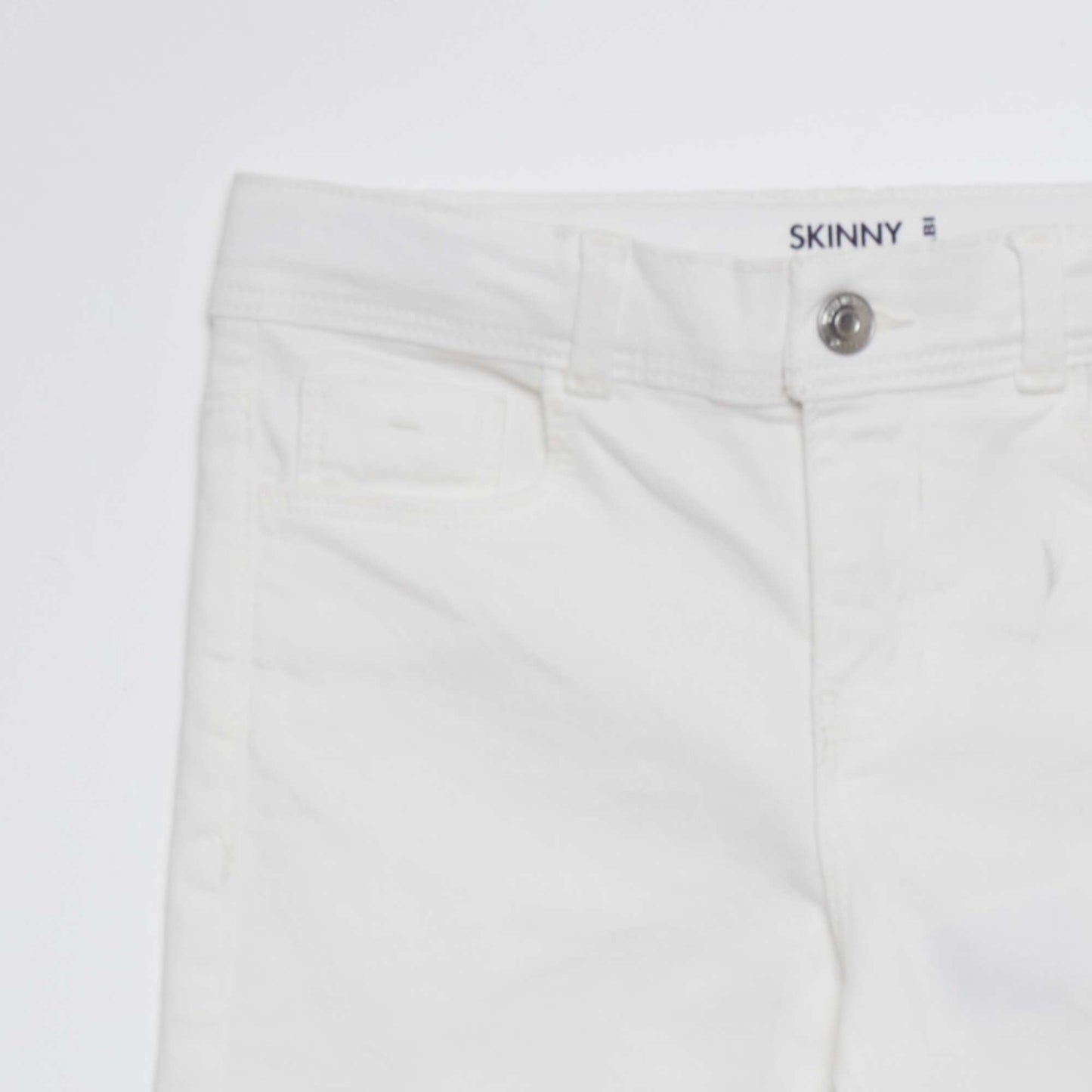 Pantacourt skinny taille haute Blanc