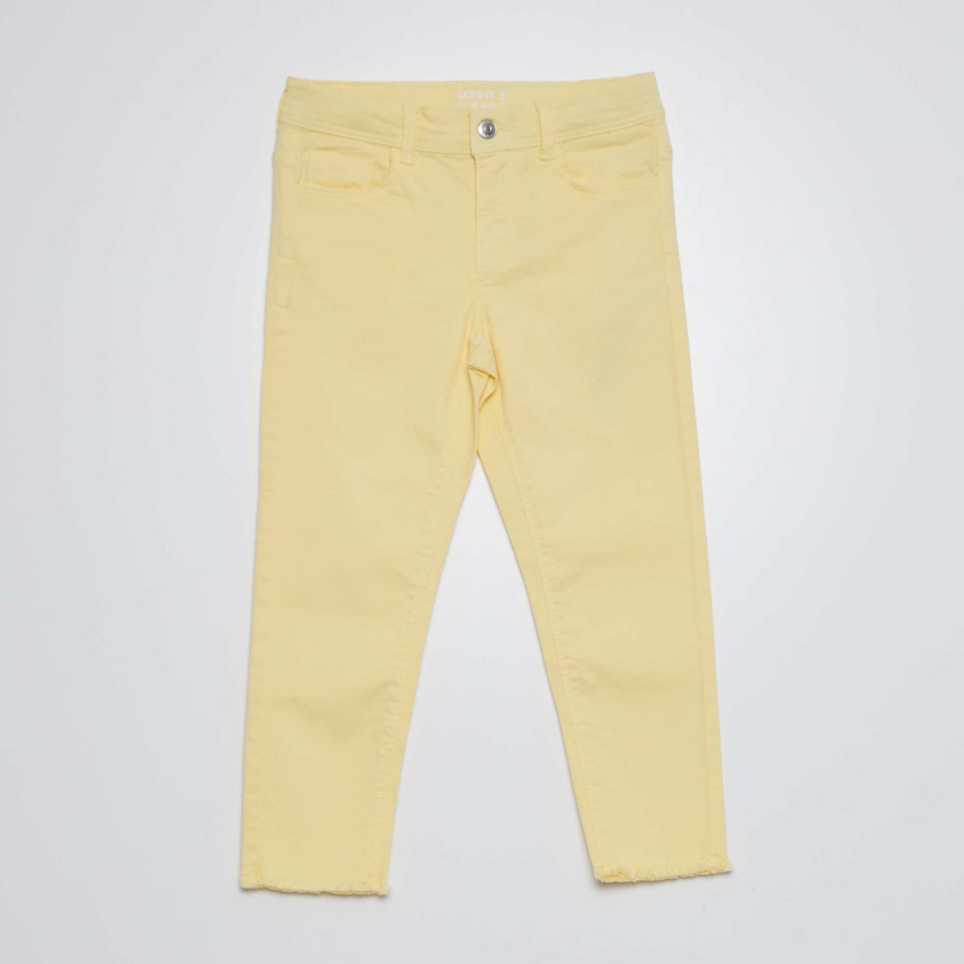 Pantacourt skinny taille haute Jaune