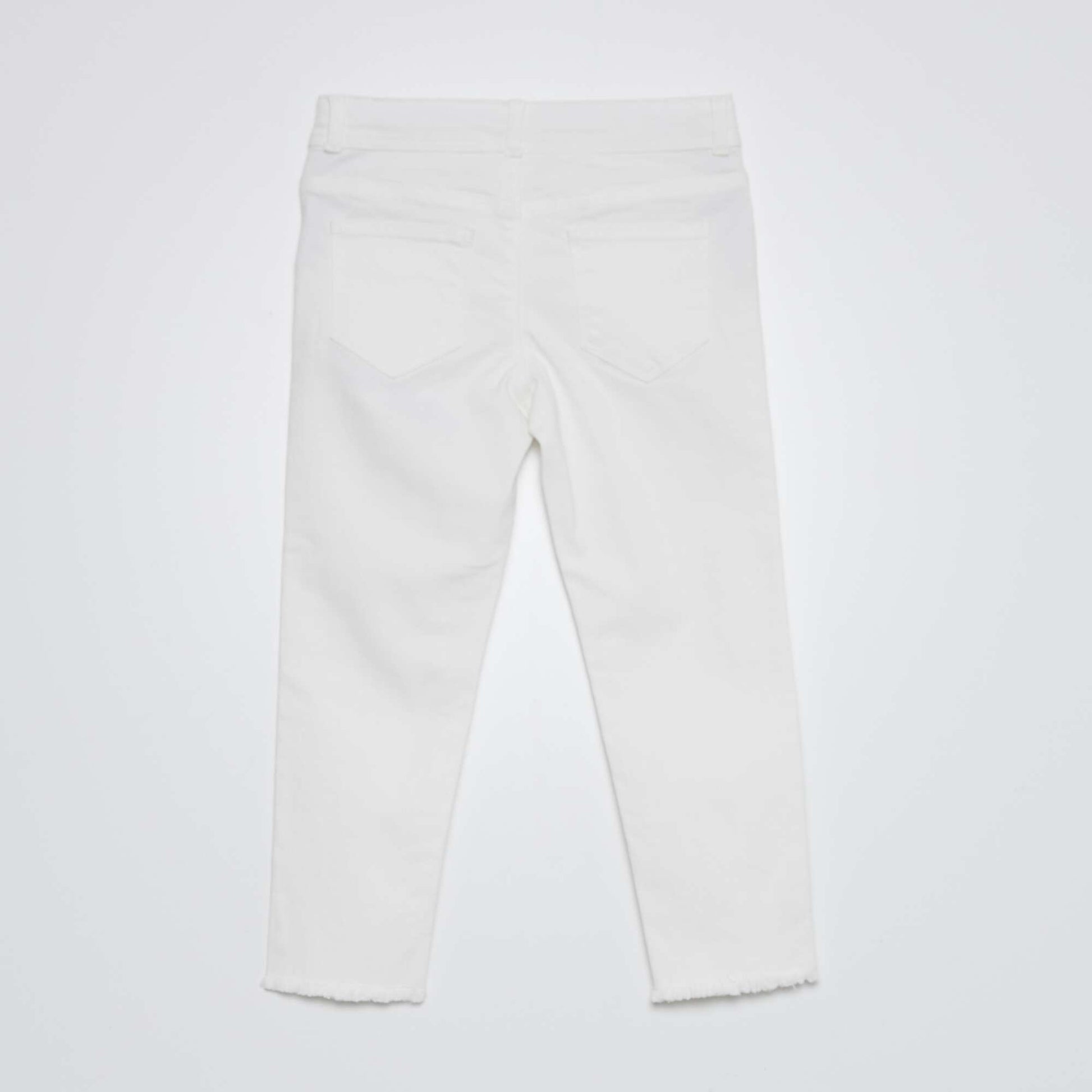 Pantacourt skinny taille haute blanc