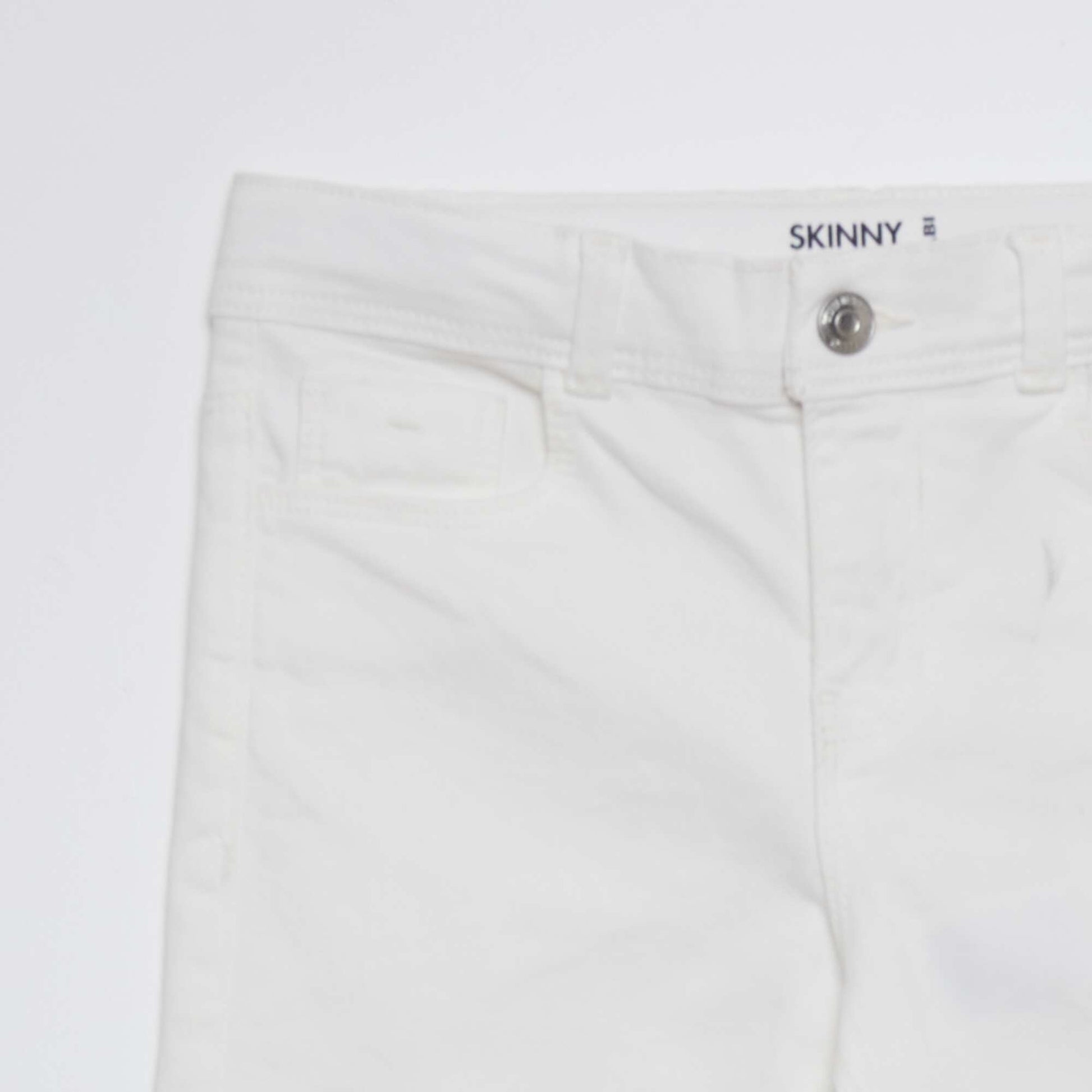 Pantacourt skinny taille haute blanc