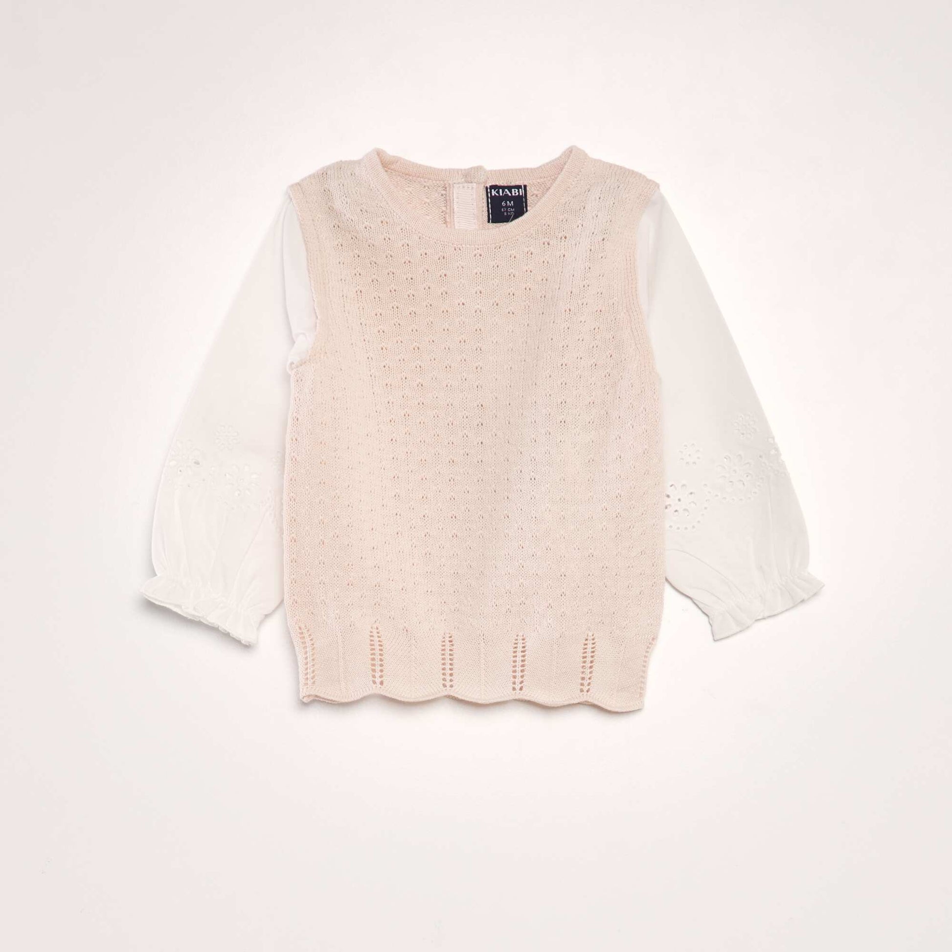 Pull en maille ajour e effet 2 en 1 ROSE