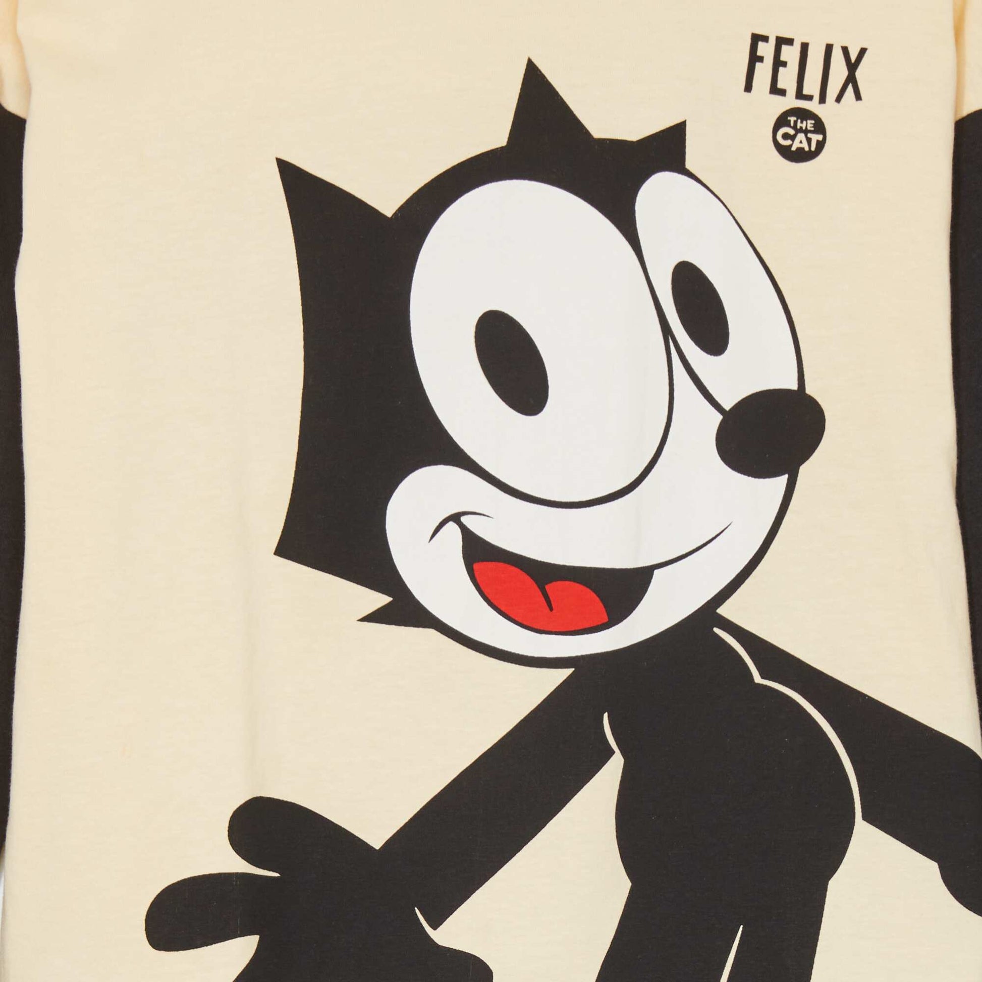 T-shirt 'Felix the cat' Beige/noir
