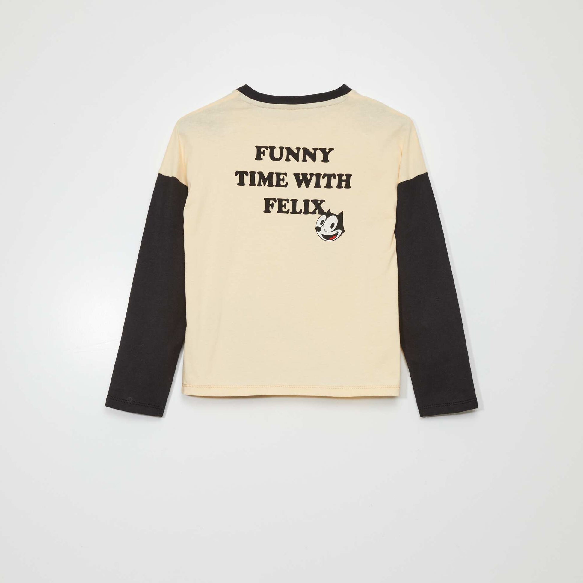 T-shirt 'Felix the cat' Beige/noir