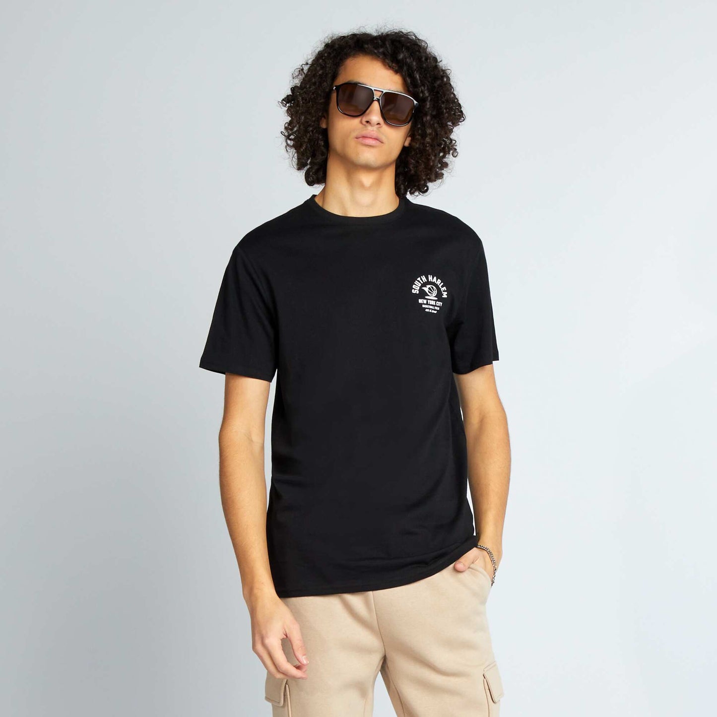 T-shirt classique imprim Noir