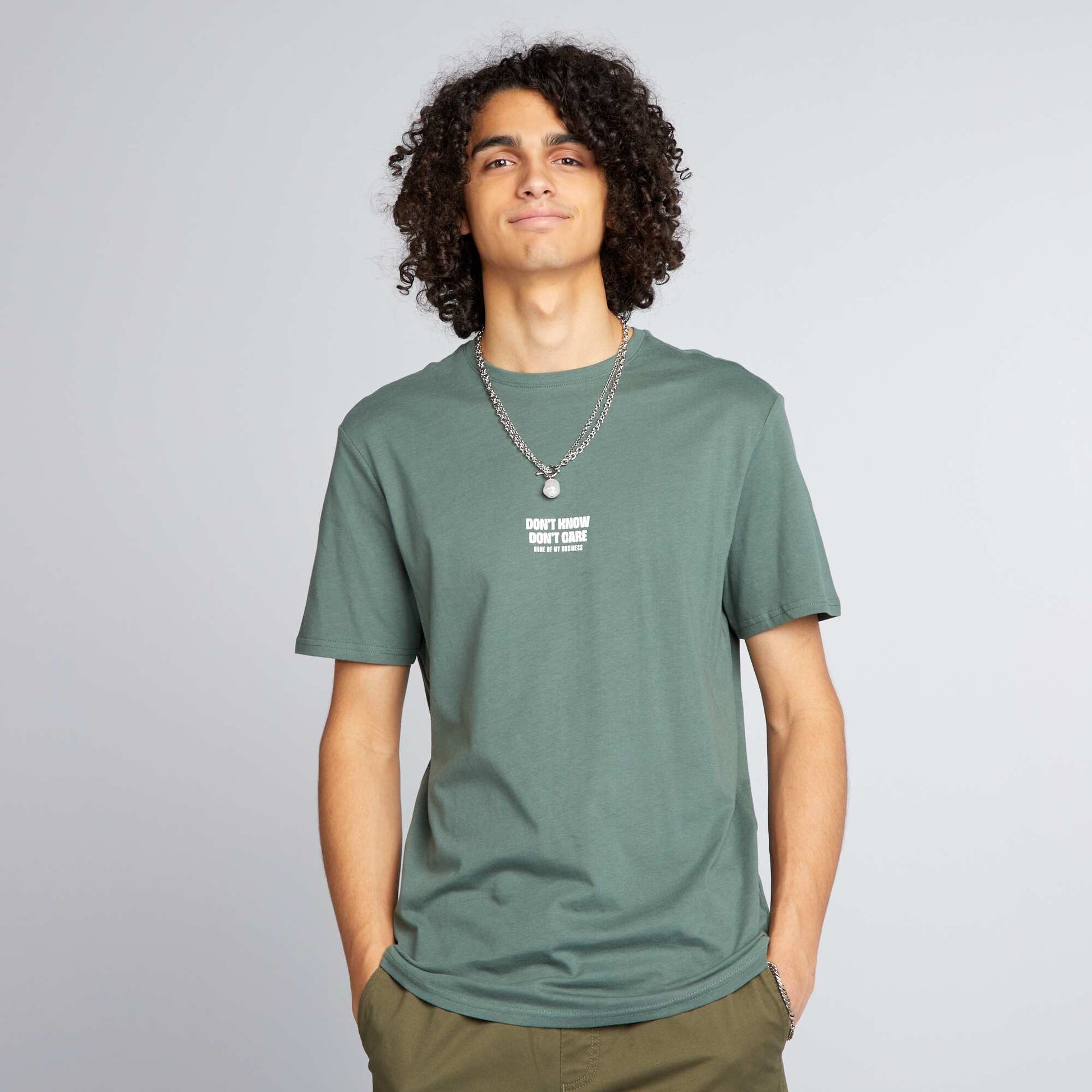 T-shirt classique imprim Vert