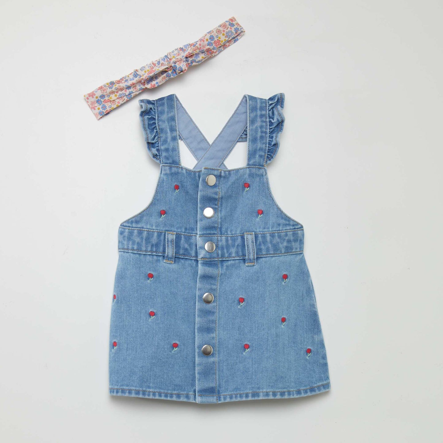 Robe salopette en jean Bleu