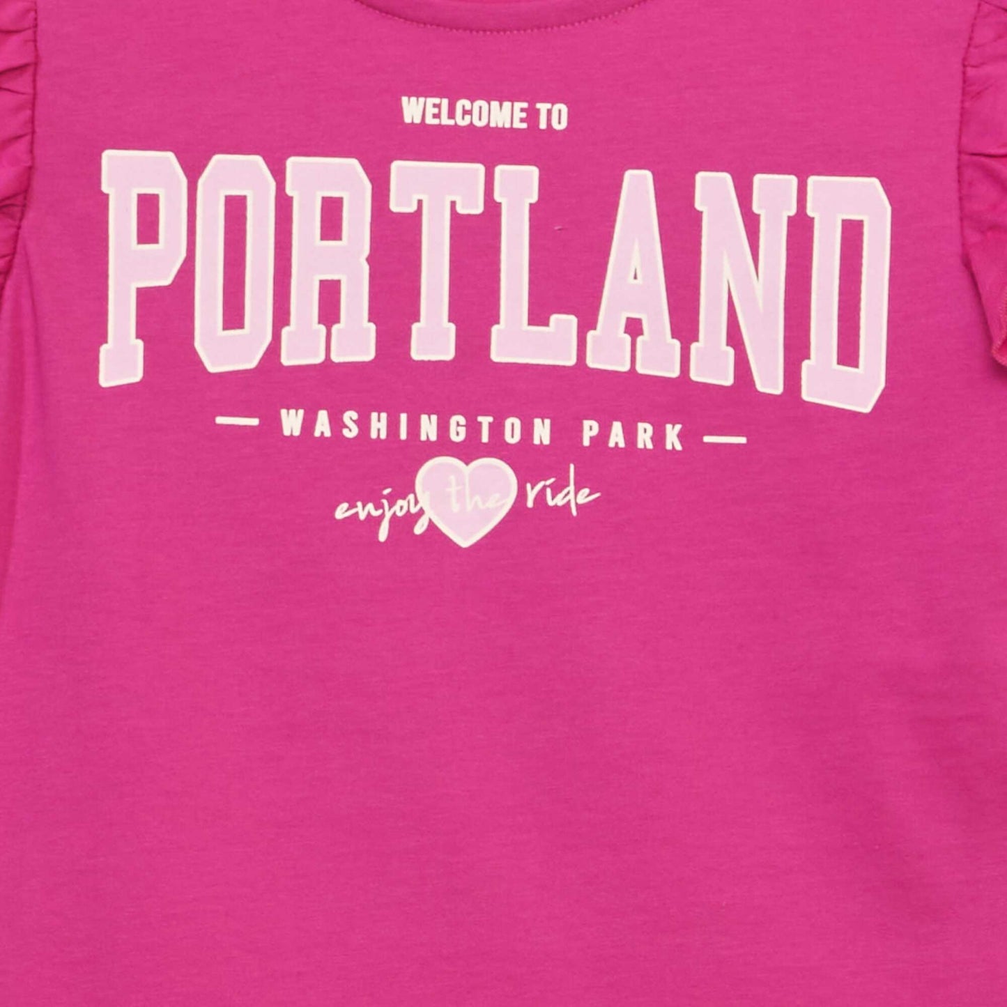 T-shirt en jersey manches volant es Rose
