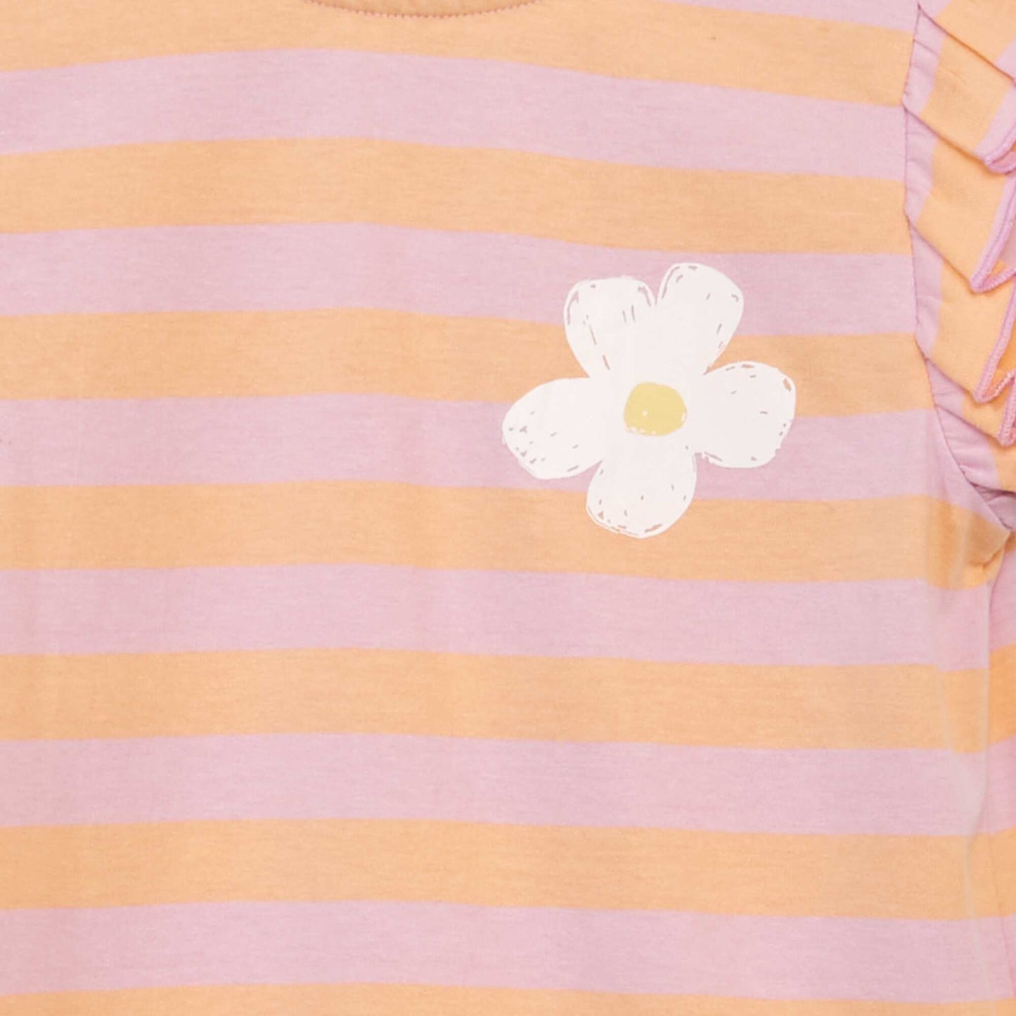 T-shirt en jersey manches volant es Rose