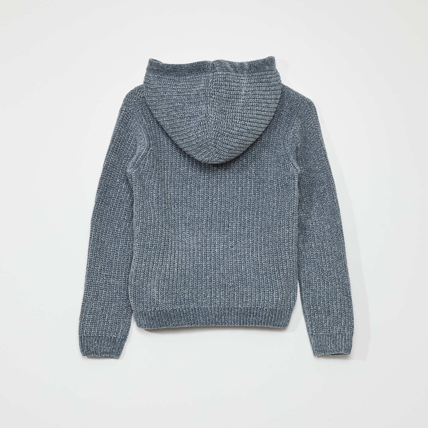 Pull capuche en maille chenille Gris