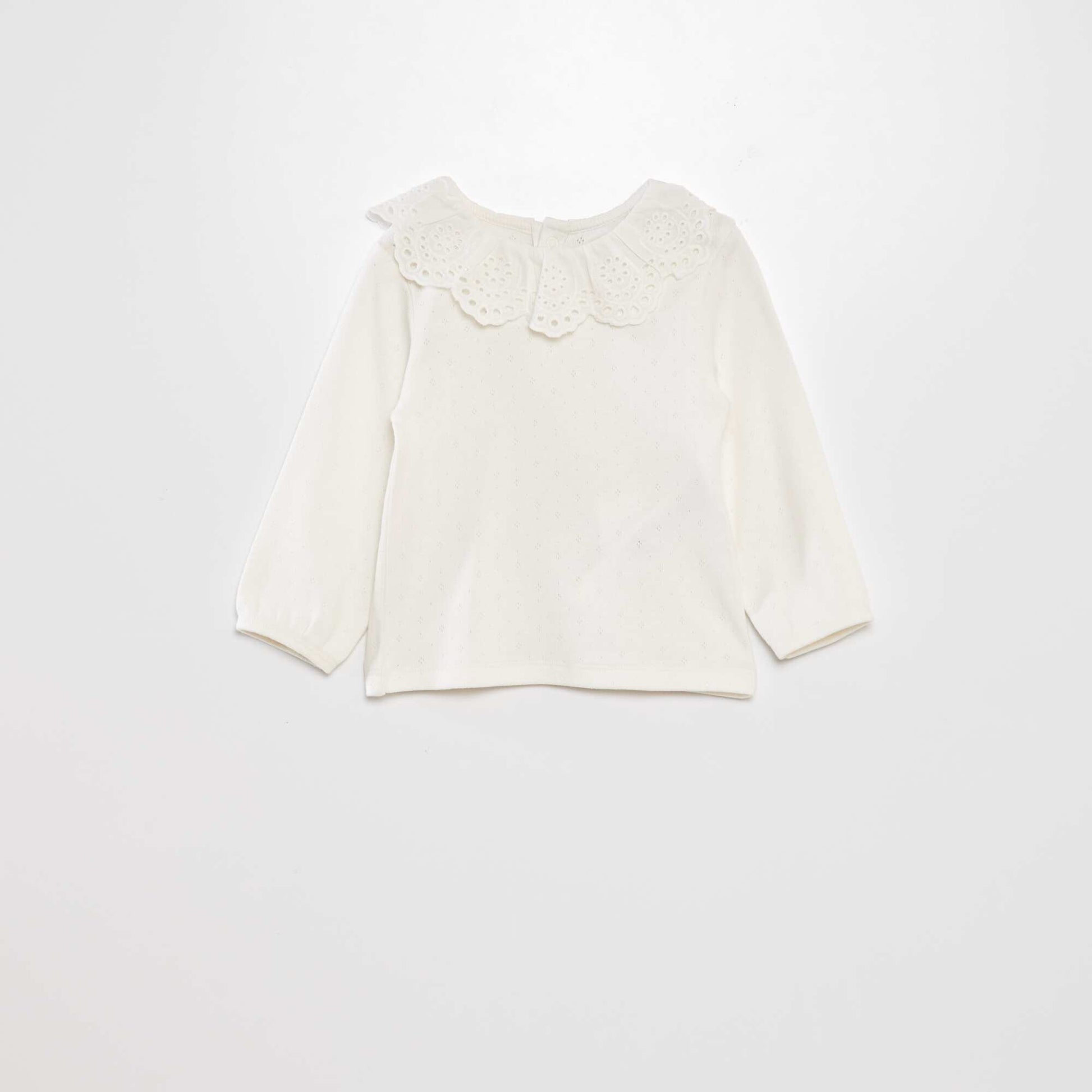 T-shirt en maille pointelle blanc