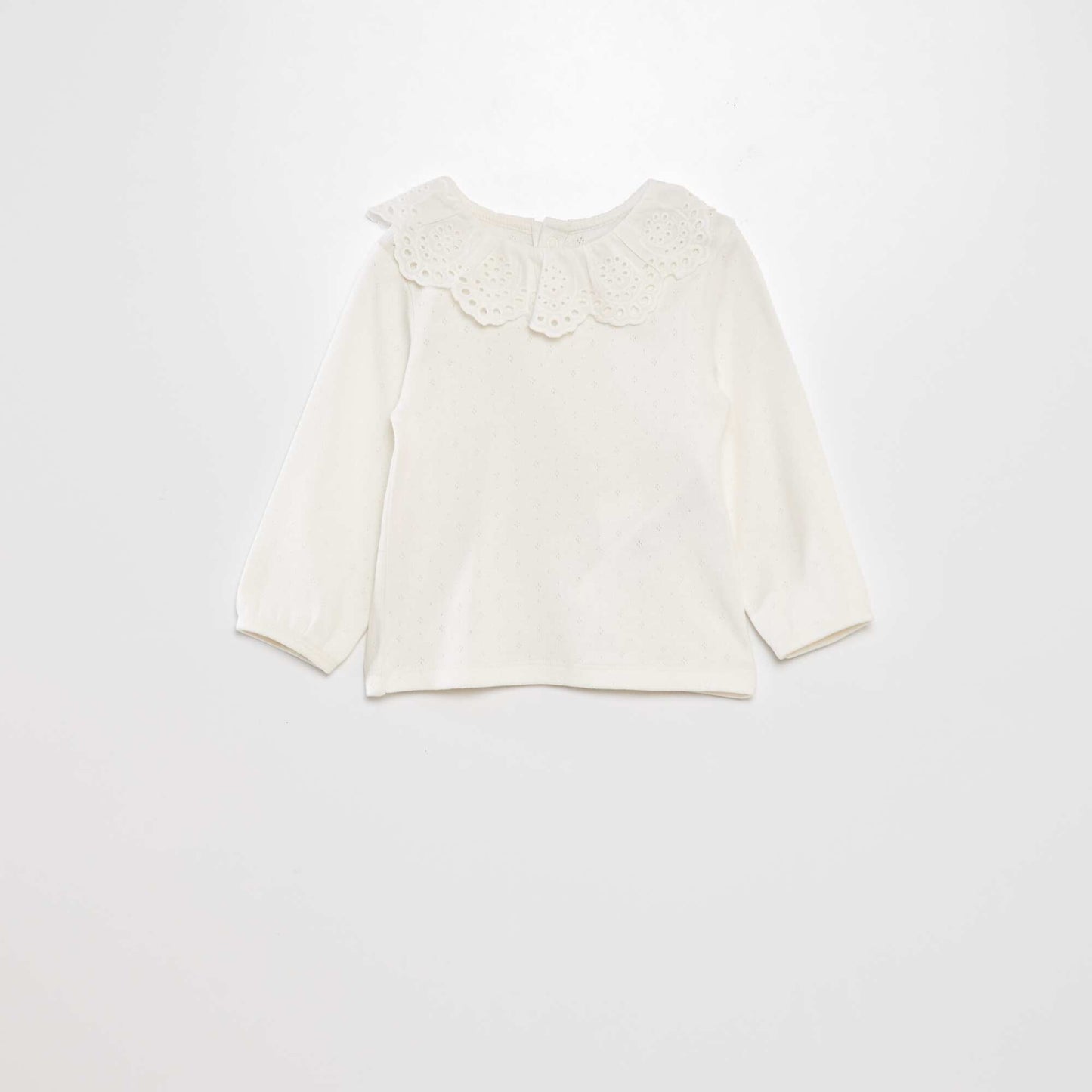T-shirt en maille pointelle blanc