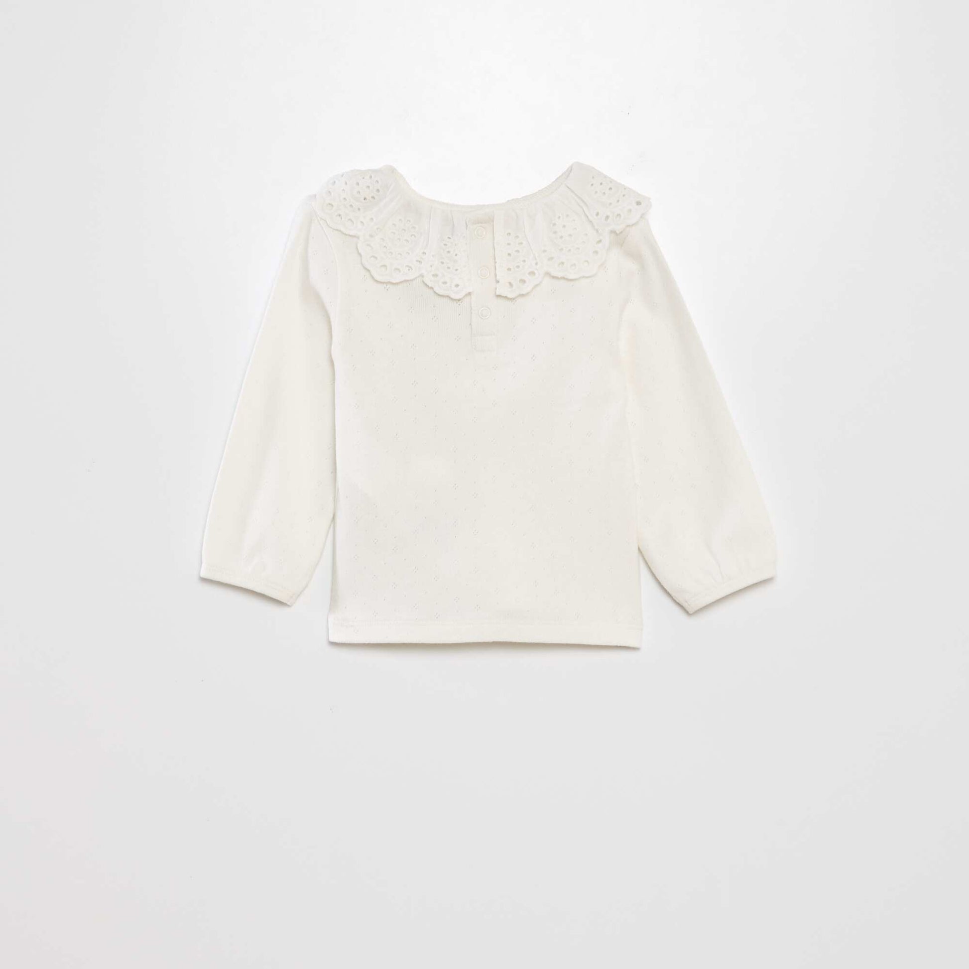 T-shirt en maille pointelle blanc