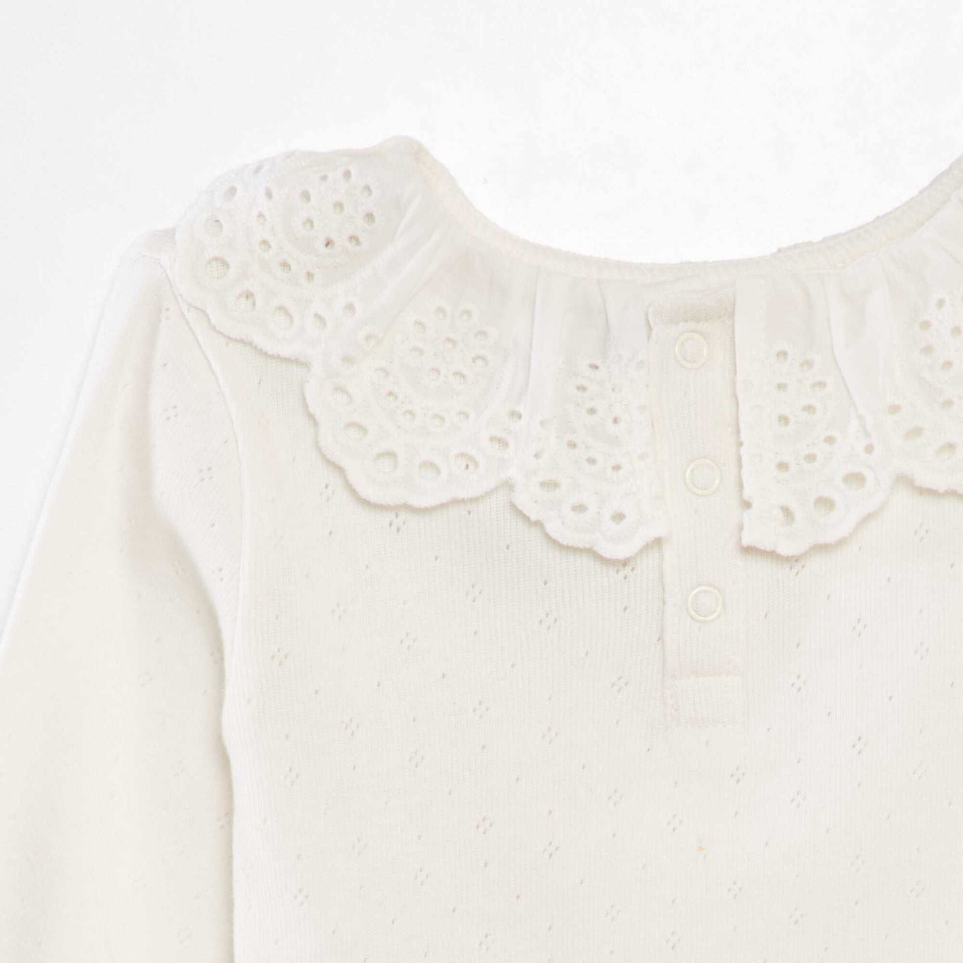 T-shirt en maille pointelle blanc