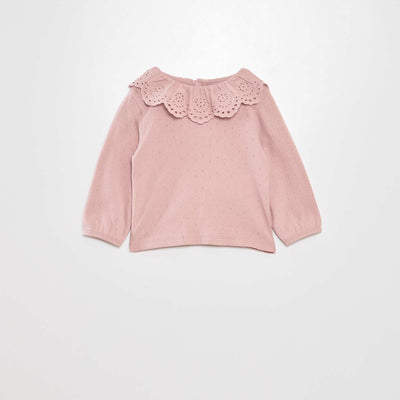 T-shirt en maille pointelle Violet