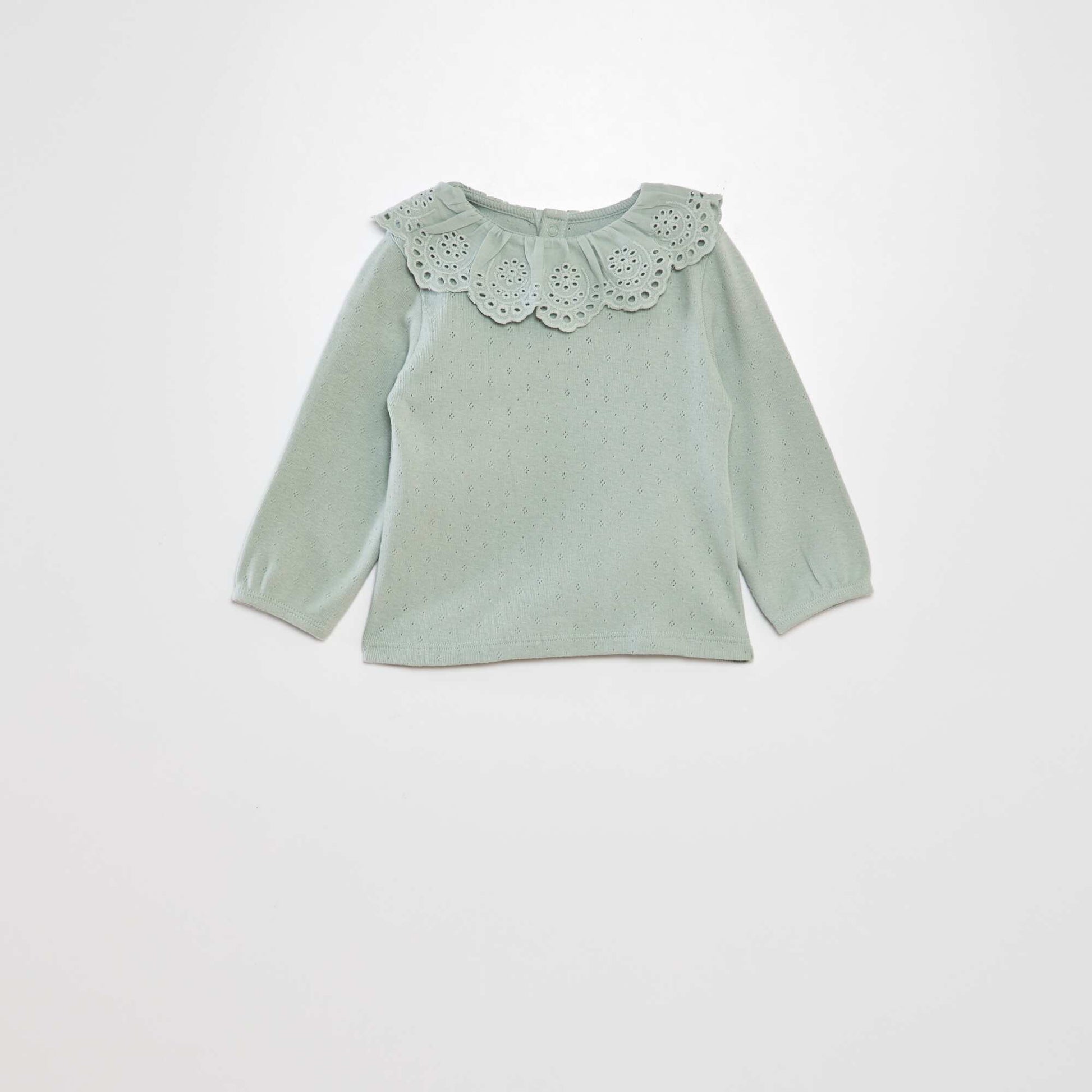 T-shirt en maille pointelle Vert