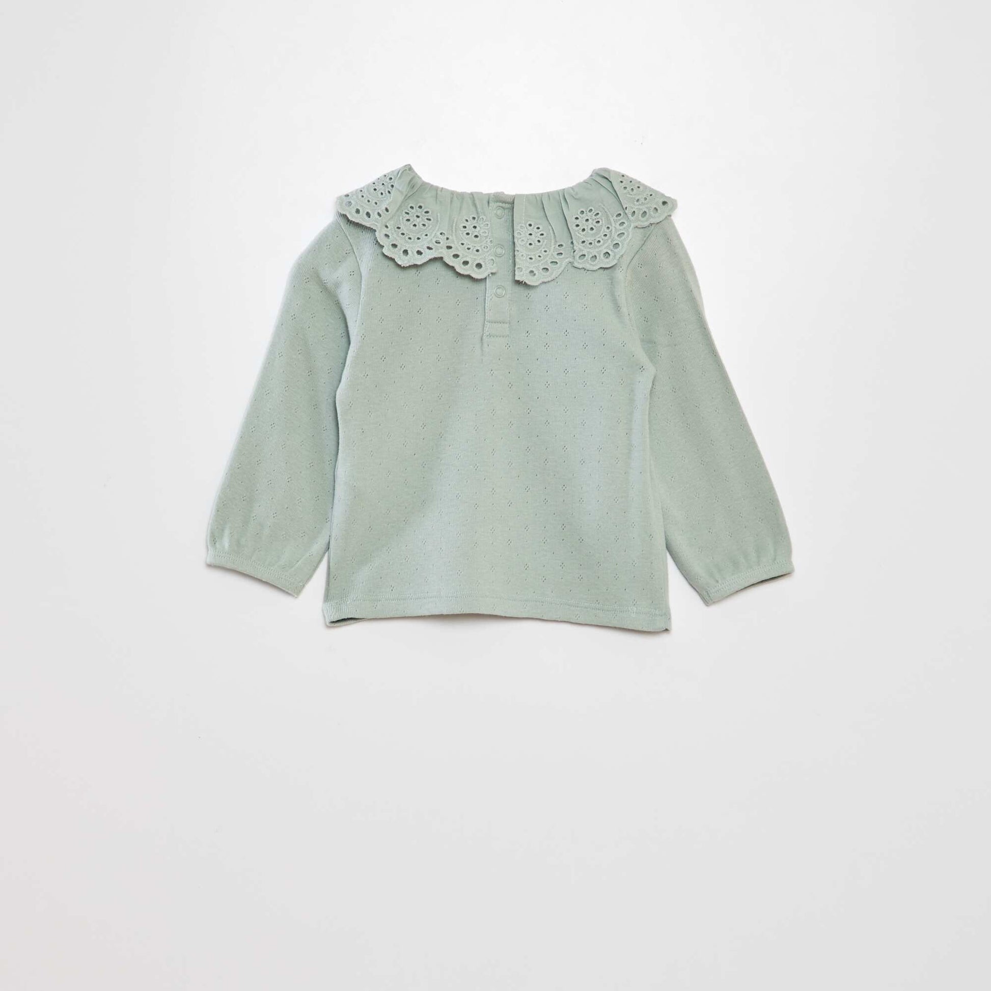 T-shirt en maille pointelle Vert