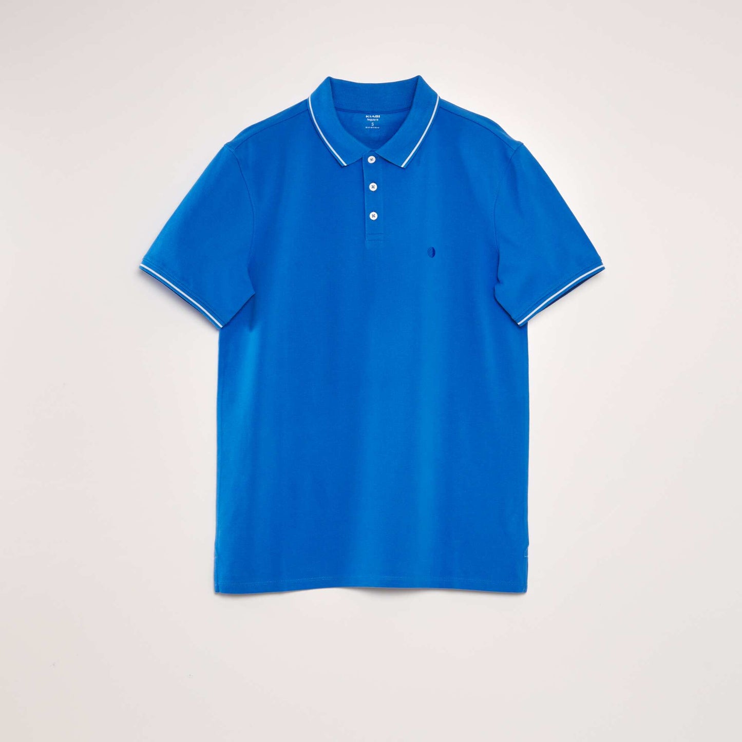 Polo en piqu  de coton Bleu