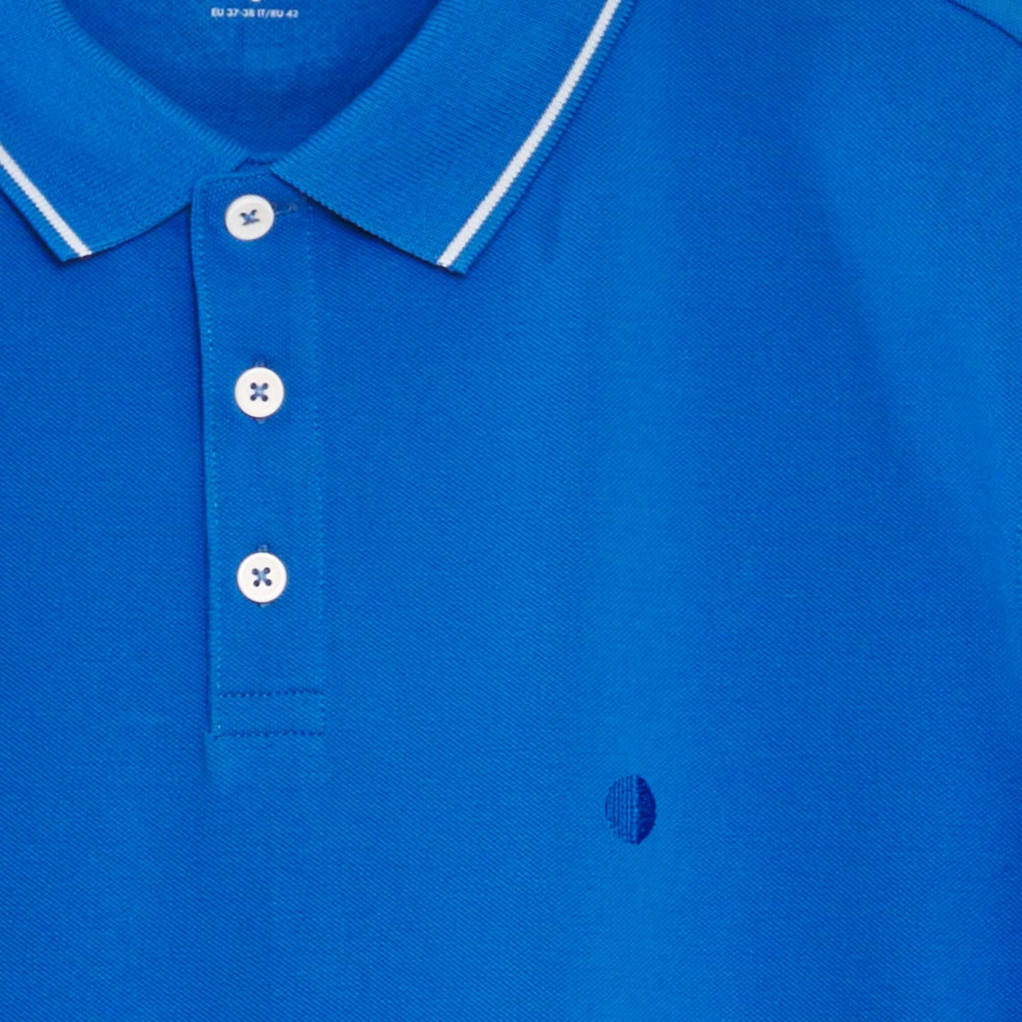 Polo en piqu  de coton Bleu