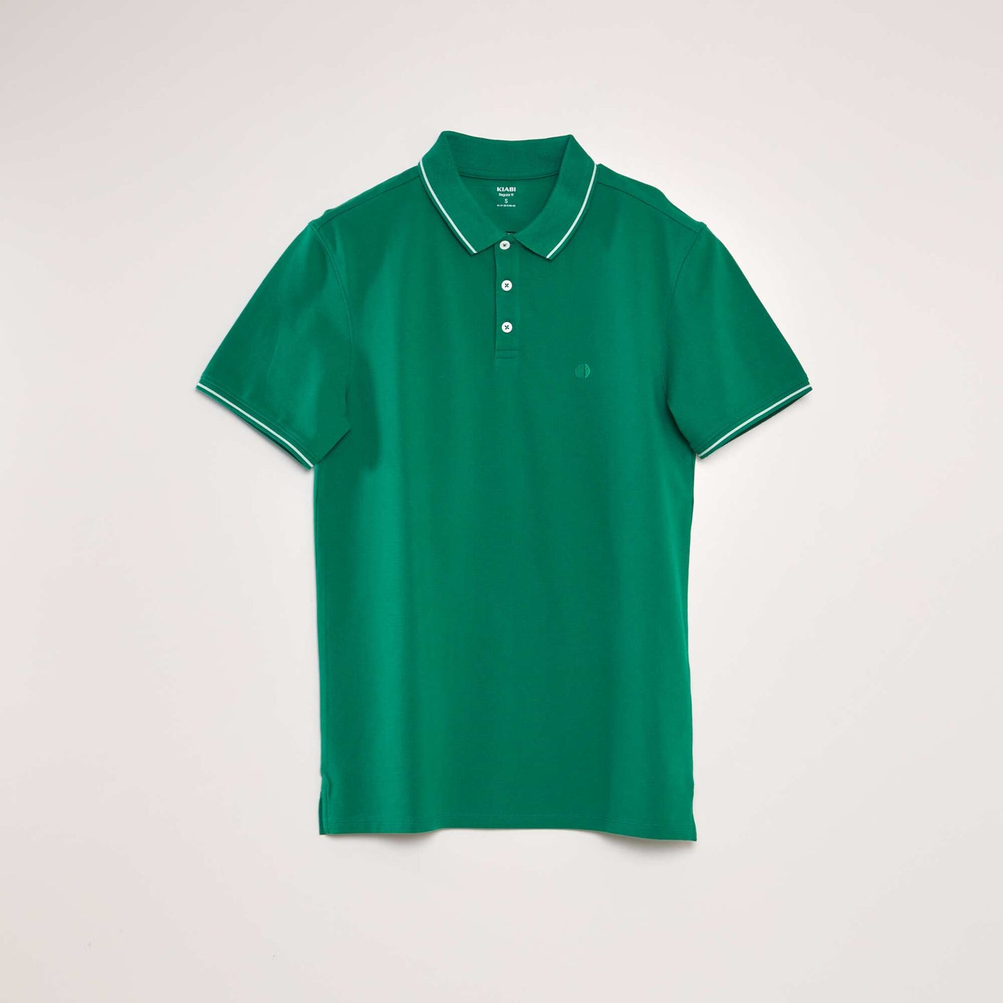 Polo en piqu  de coton Vert