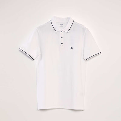 Polo en piqu de coton blanc
