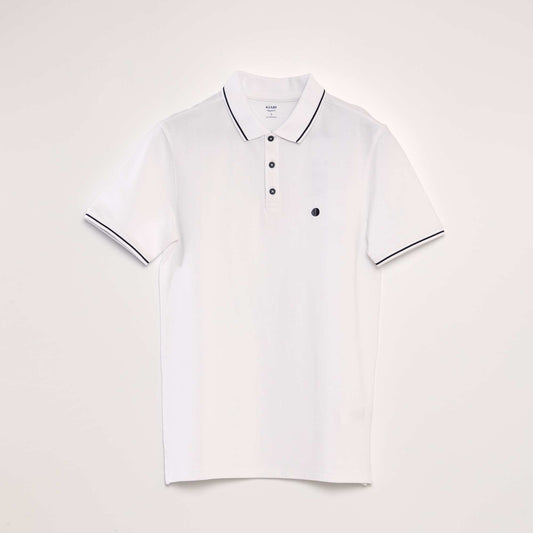 Polo en piqu  de coton blanc